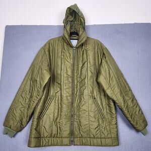 Vintage Helly Hansen Seafarer Jacket Mens XL Green Hooded Quilted Norway